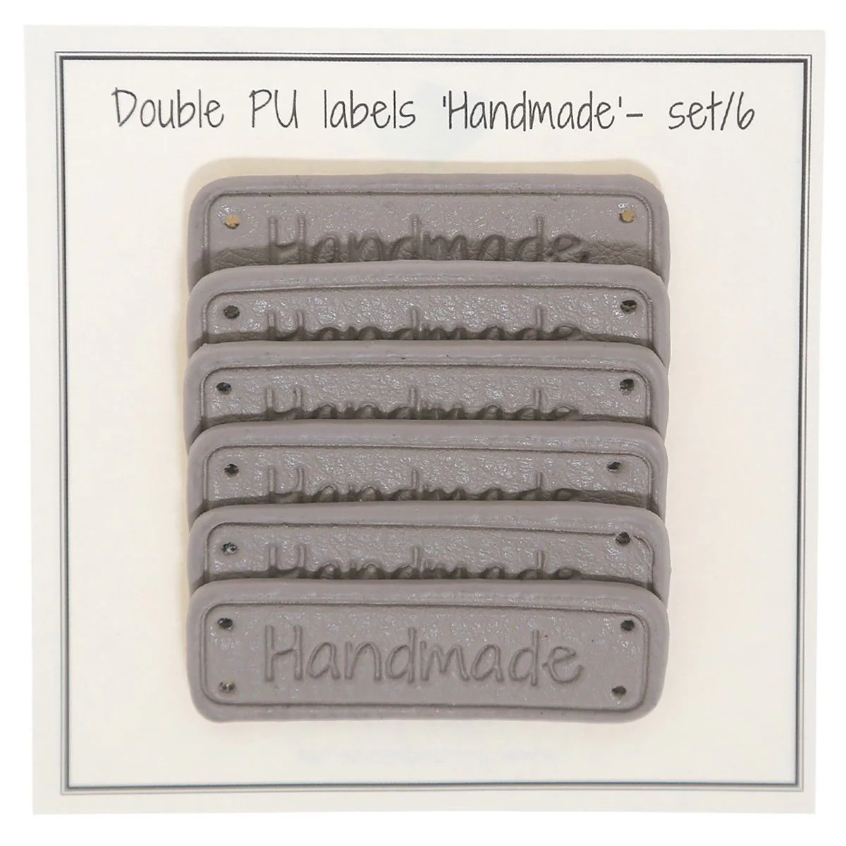 PU Leather Label "Handmade" 5 x 1,5 cm - Image 2