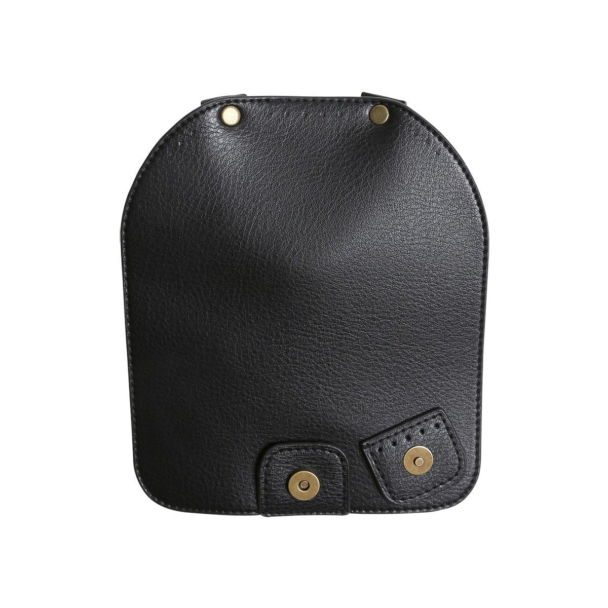 Bag Flap w/Magnetic Button - Black/Bronze - Image 5