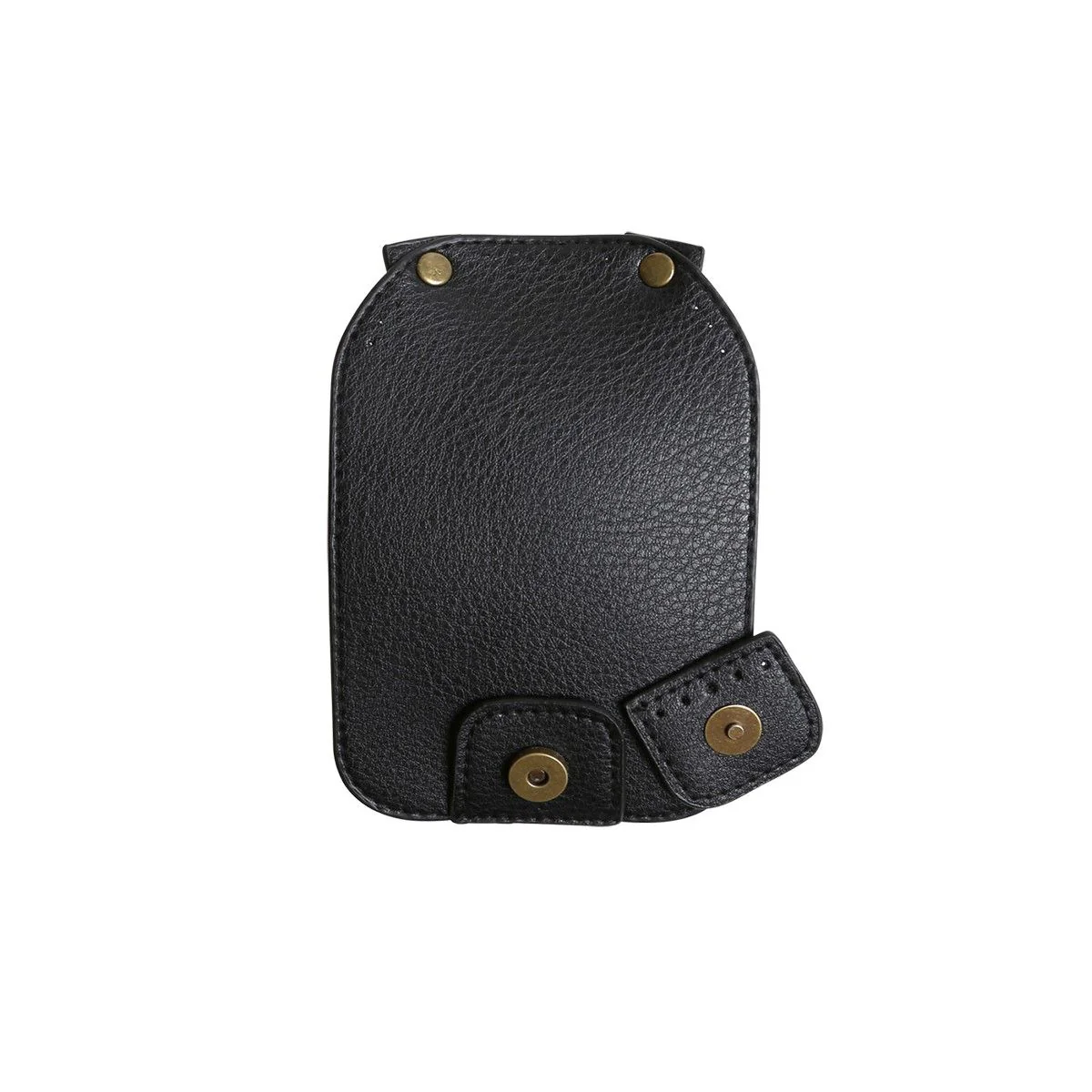 Bag Flap w/Magnetic Button - Black/Bronze - Image 6