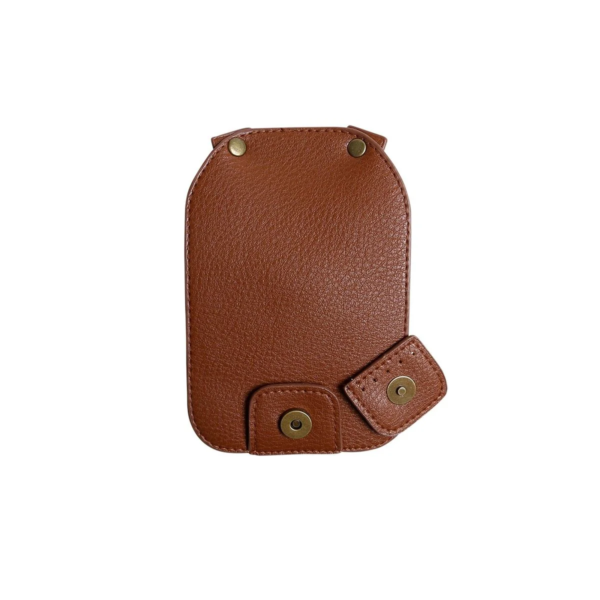 Bag Flap w/Magnetic Button - Brown/Bronze - Image 4