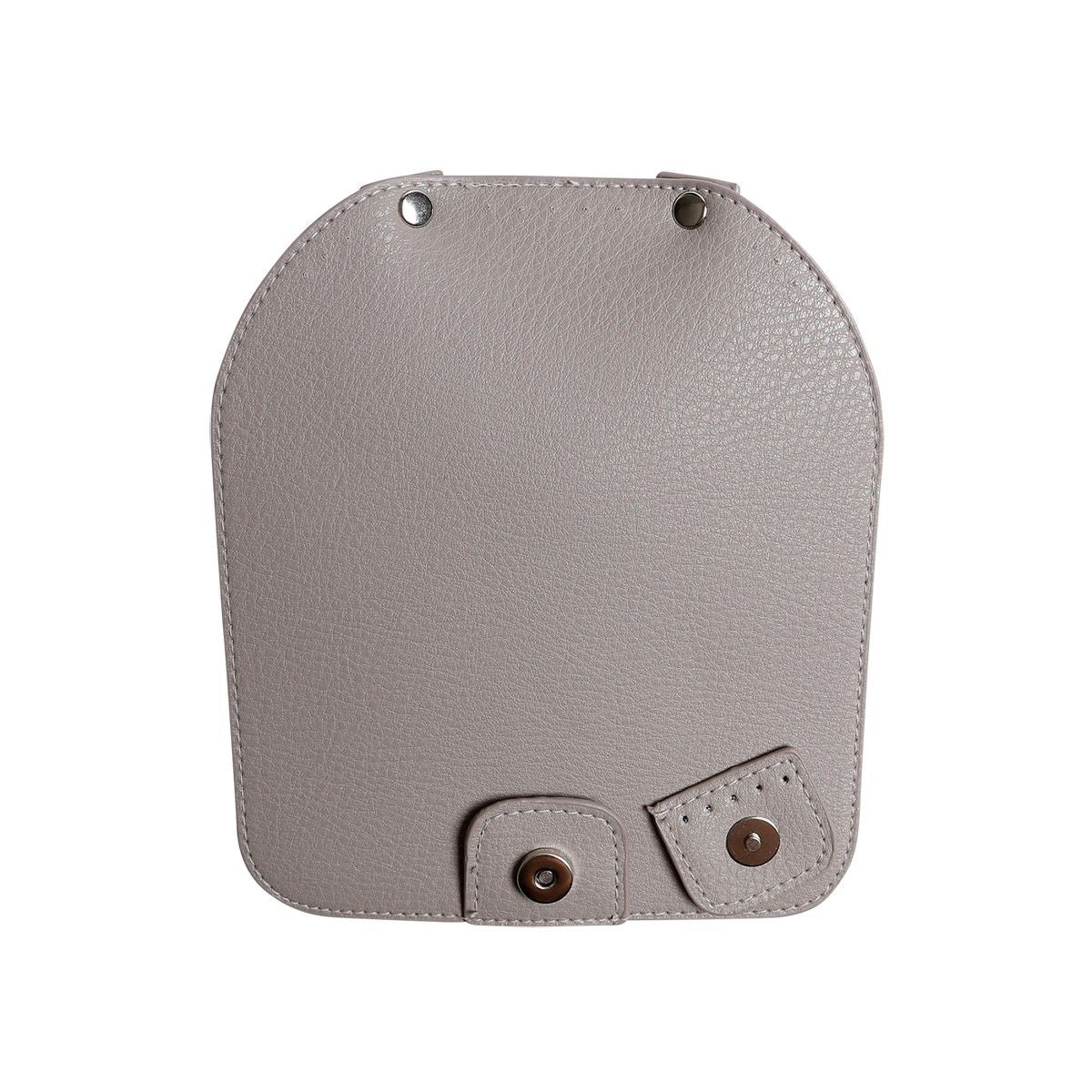 Bag Flap w/Magnetic Button - Beige/Silver - Image 5