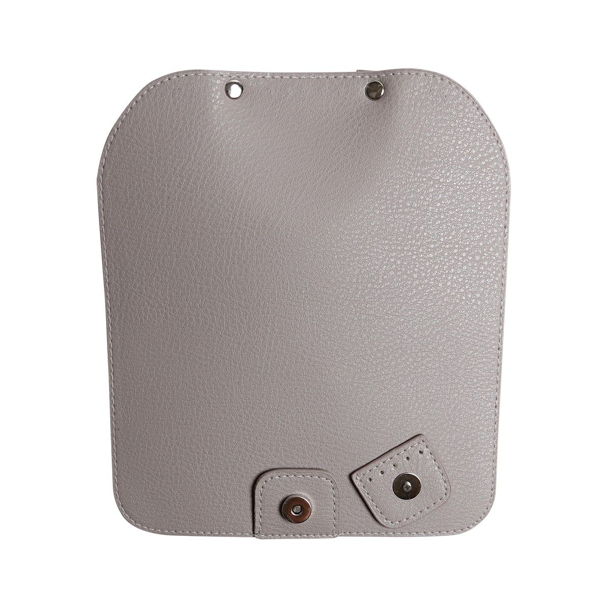 Bag Flap w/Magnetic Button - Beige/Silver - Image 6