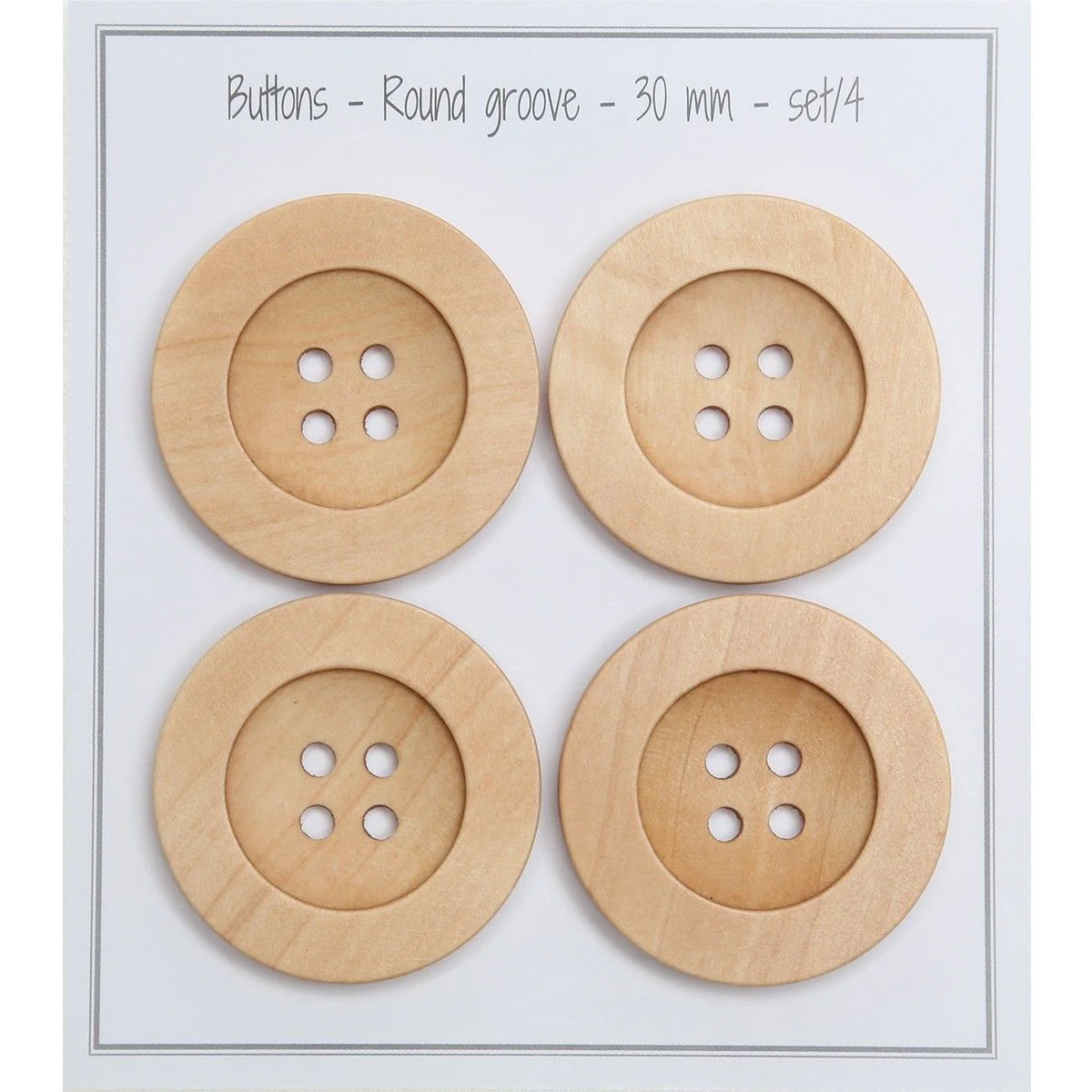 Wooden Buttons - Round Groove - Bright - Image 10