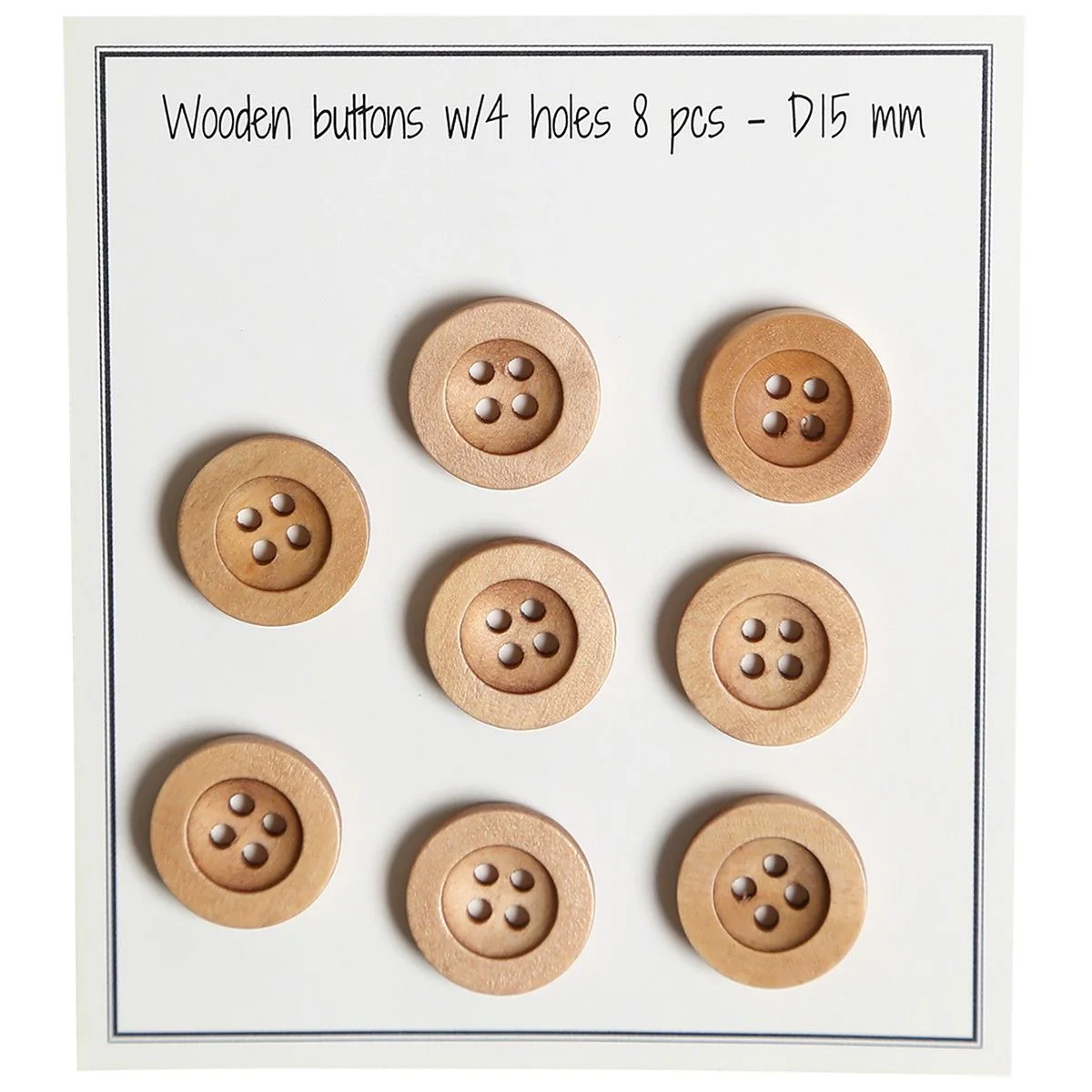 Wooden Buttons - Round Groove - Bright - Image 7
