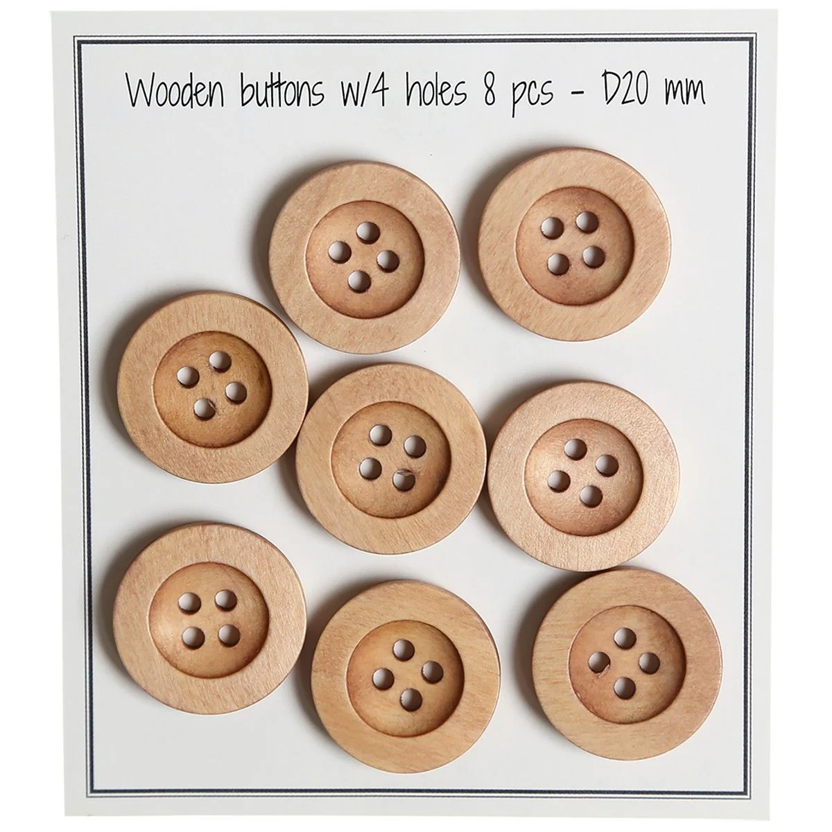 Wooden Buttons - Round Groove - Bright - Image 8