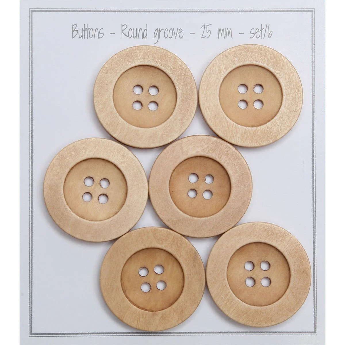Wooden Buttons - Round Groove - Bright - Image 9