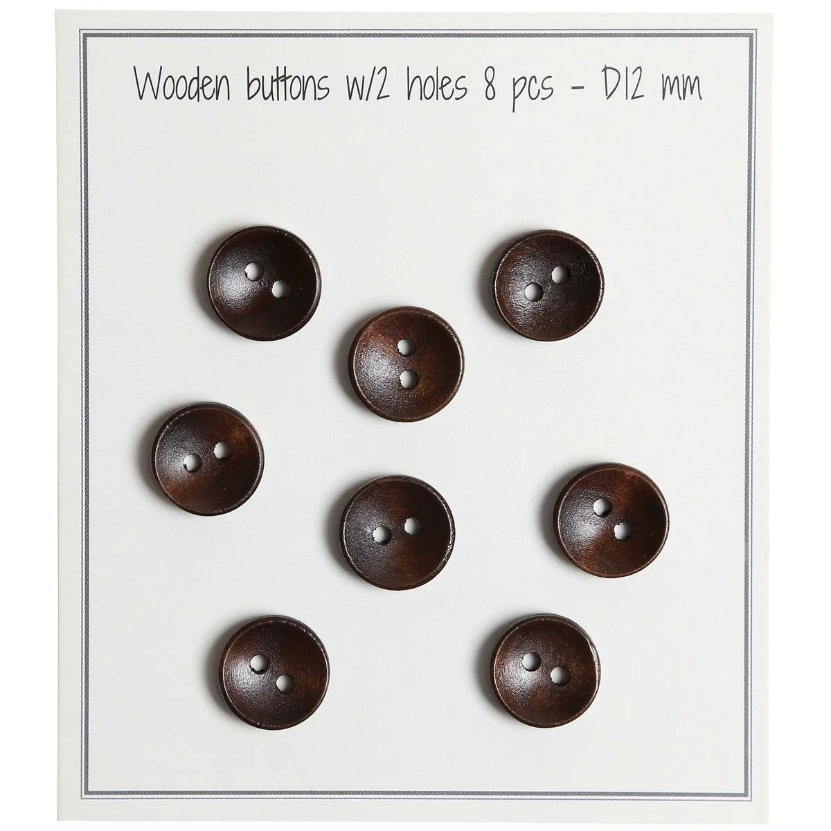 Deep Wooden Buttons - Dark - 8 pcs. - Image 2