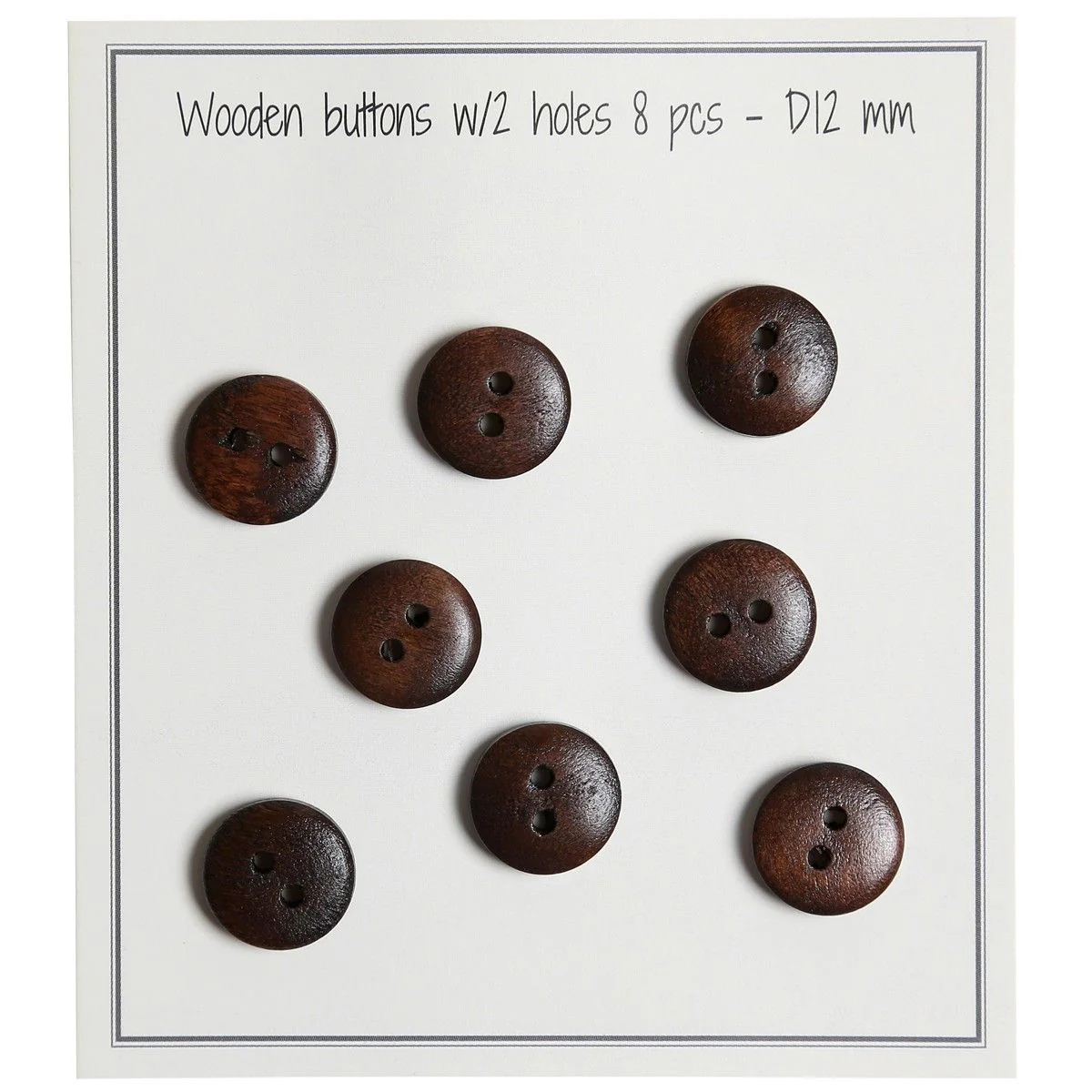 Wooden Buttons UFO - Dark - 8 pcs. - Image 2