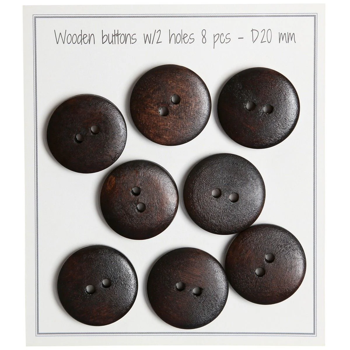 Wooden Buttons UFO - Dark - 8 pcs. - Image 3