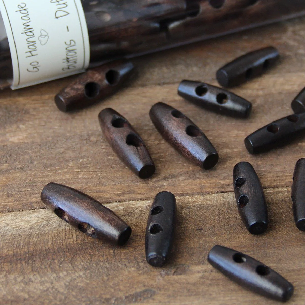 Oblong Wooden Buttons - 30 mm (1.2 inches) - Image 6