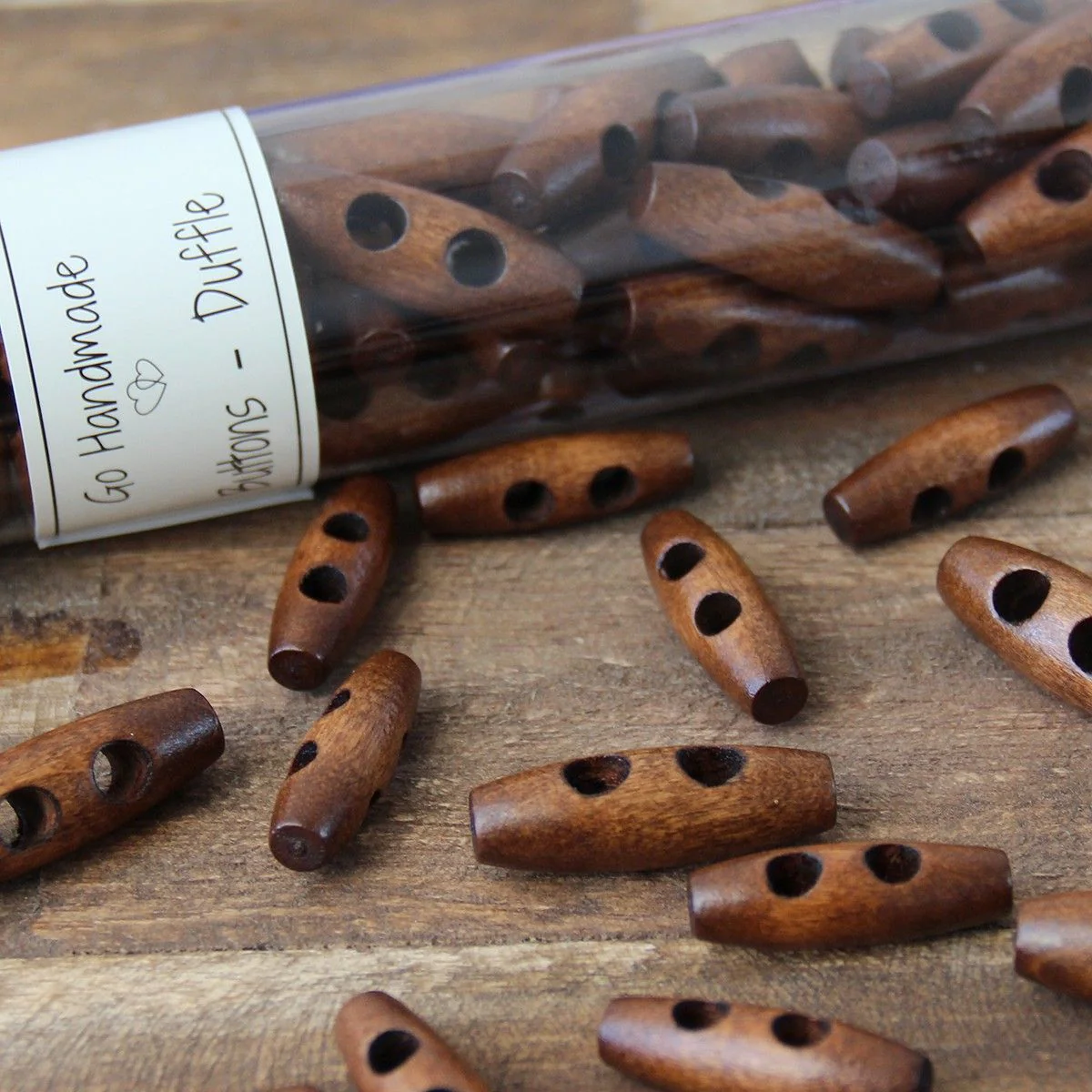 Oblong Wooden Buttons - 35 mm (1.4 inches) - Image 4