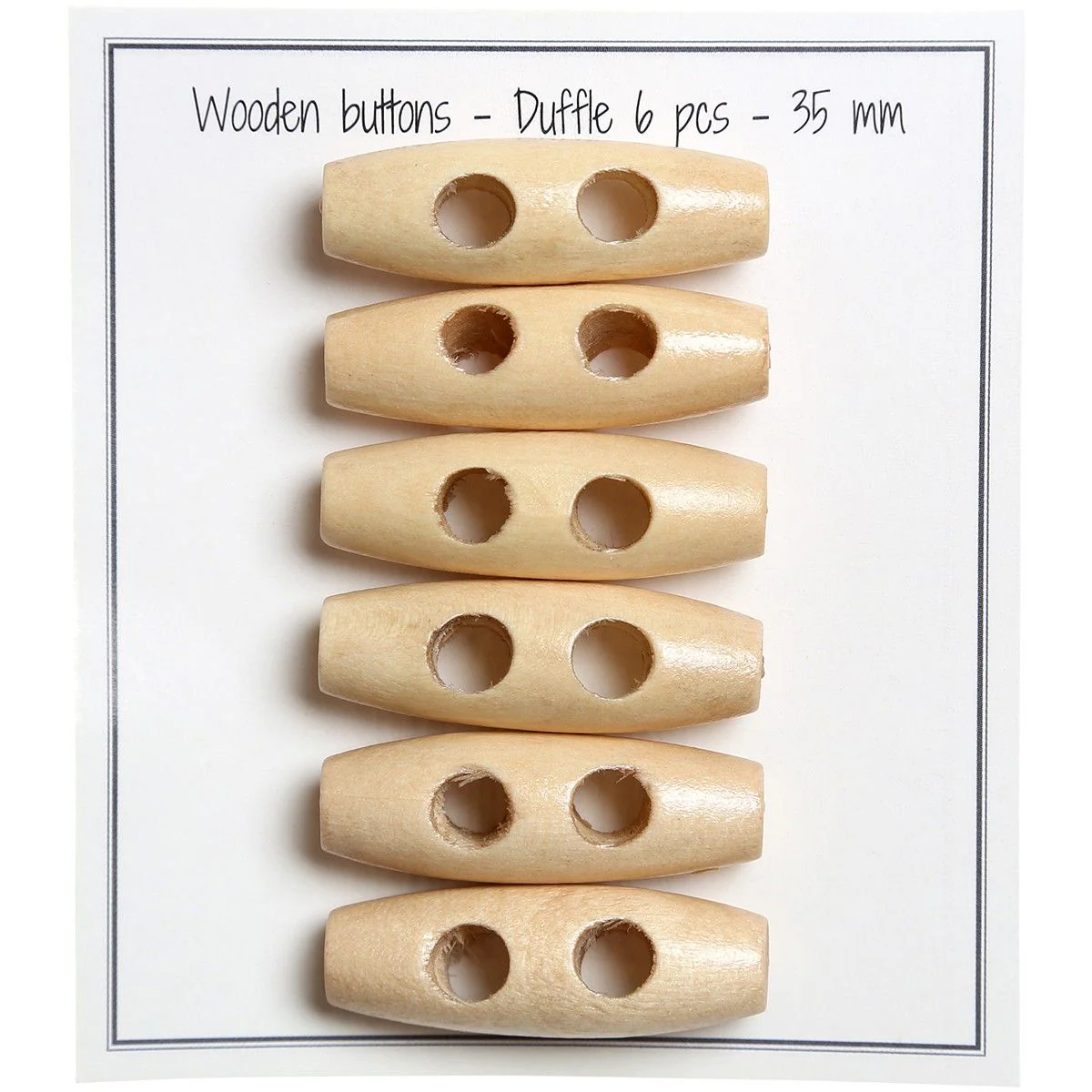 Oblong Wooden Buttons - 35 mm (1.4 inches) - Image 8