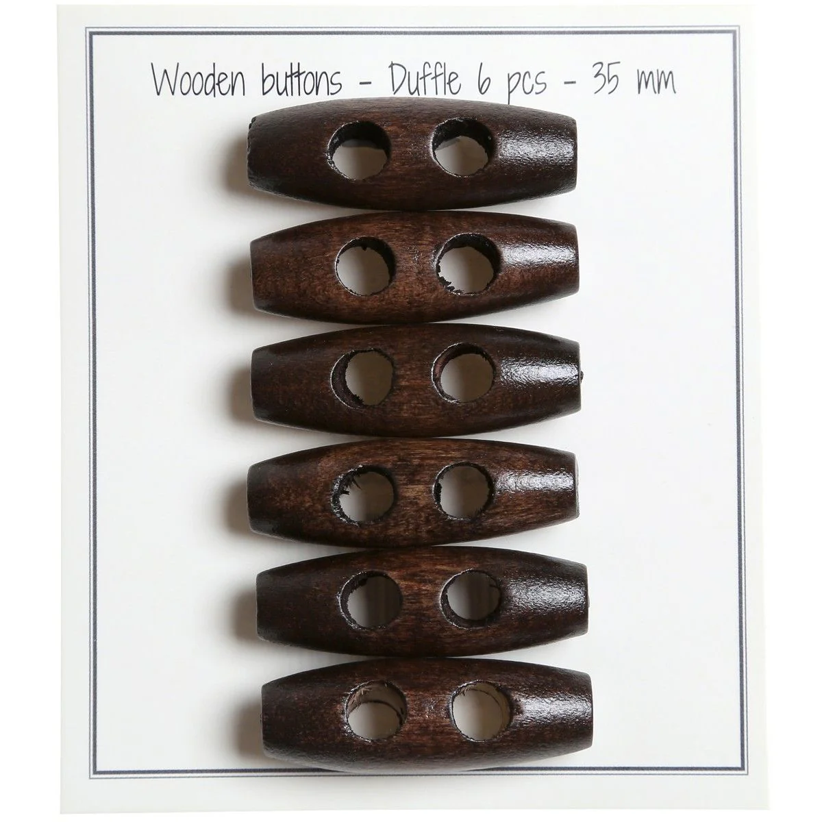 Oblong Wooden Buttons - 35 mm (1.4 inches) - Image 9