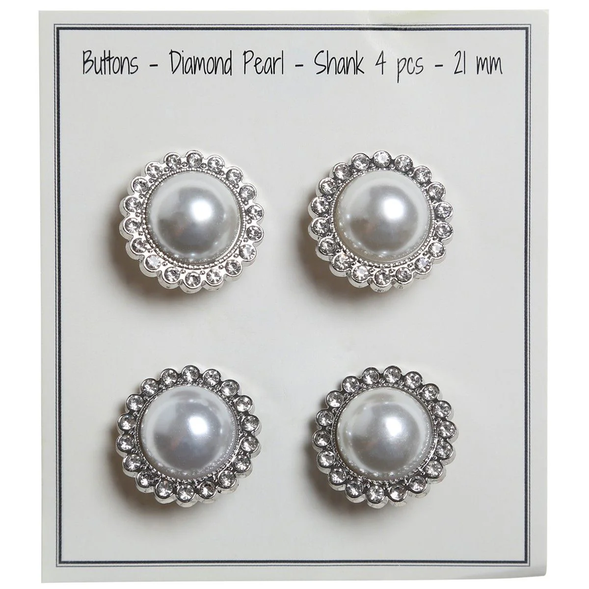 Pearl Buttons with stone - 21 mm - 4 pcs - Image 3