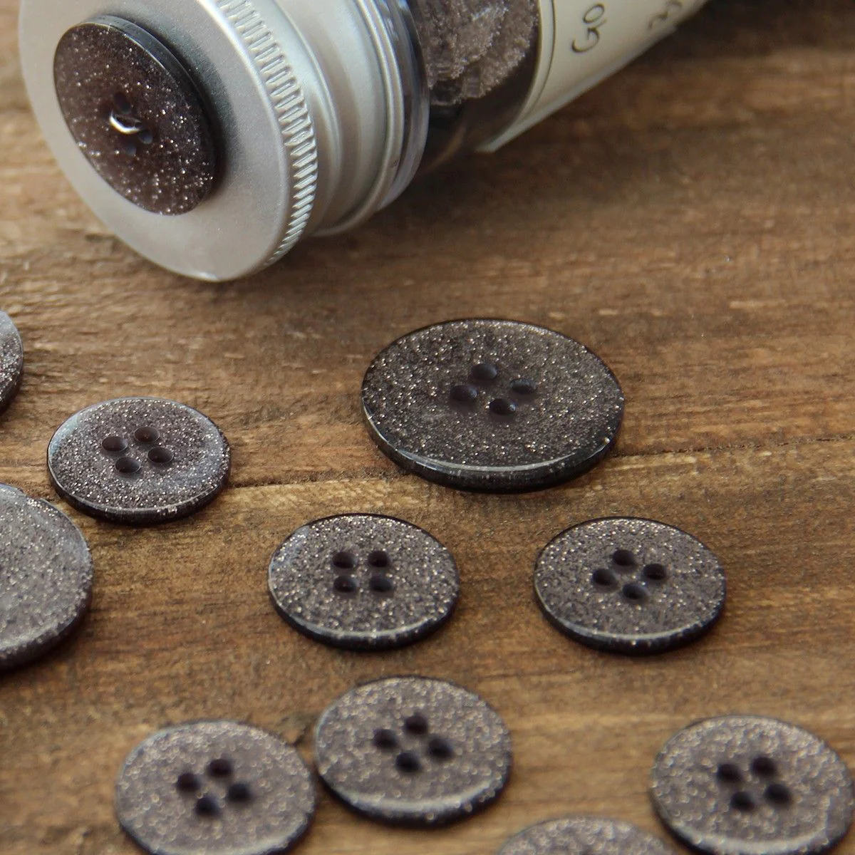 Glitter Buttons – Black - Multiple sizes - Image 5