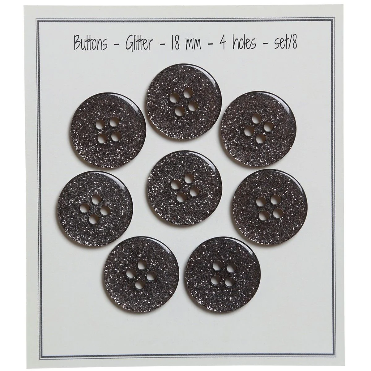 Glitter Buttons – Black - Multiple sizes - Image 7