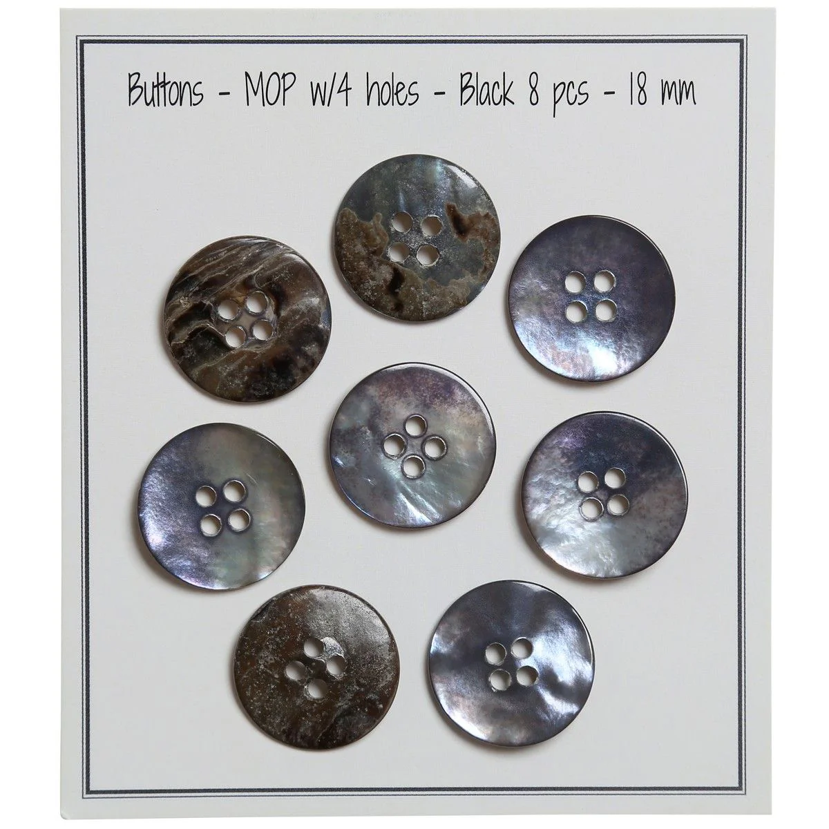 Buttons - Mother-of-pearl - Black - Image 6
