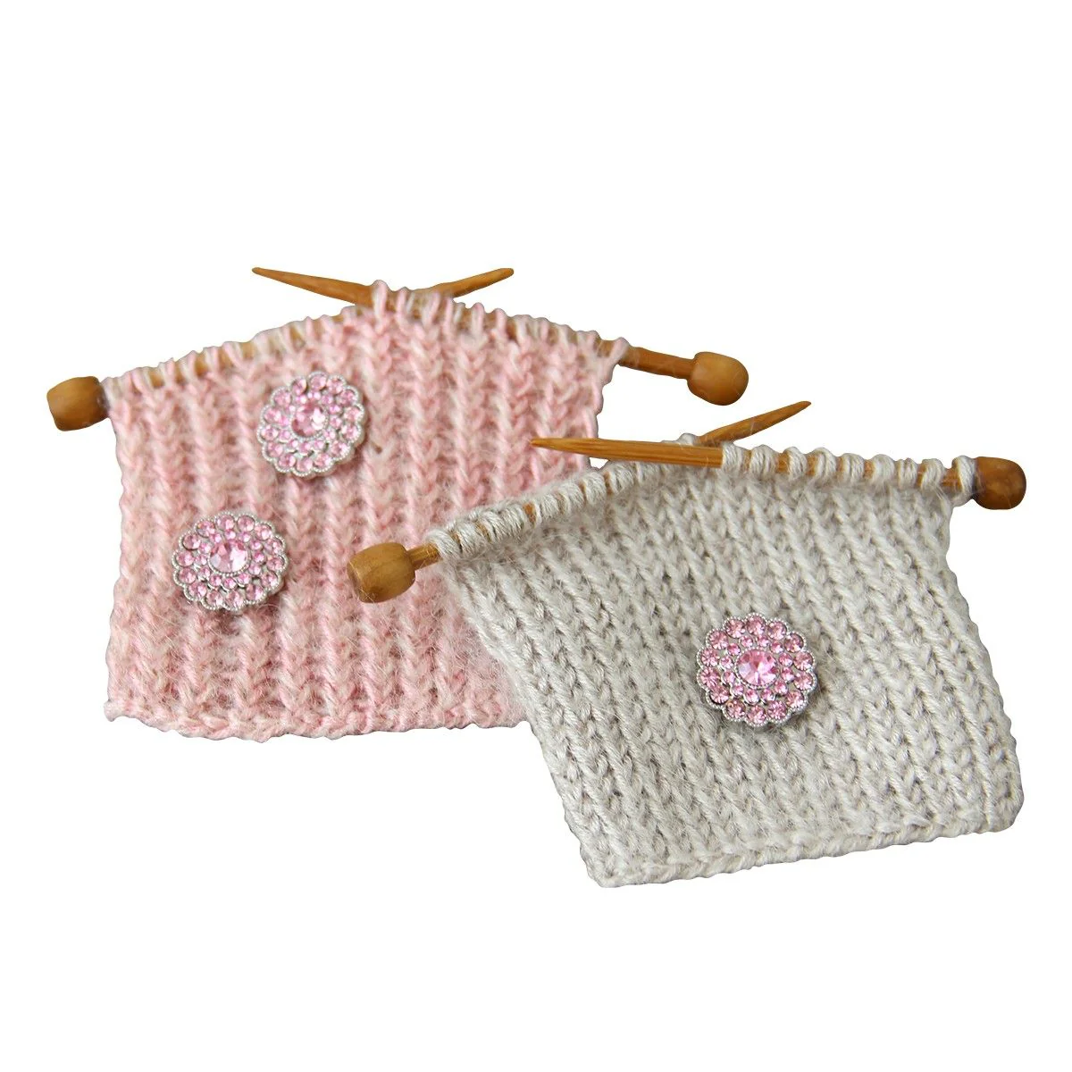 Bling Buttons - Small Stones - Pink - 4 pcs. - Image 4