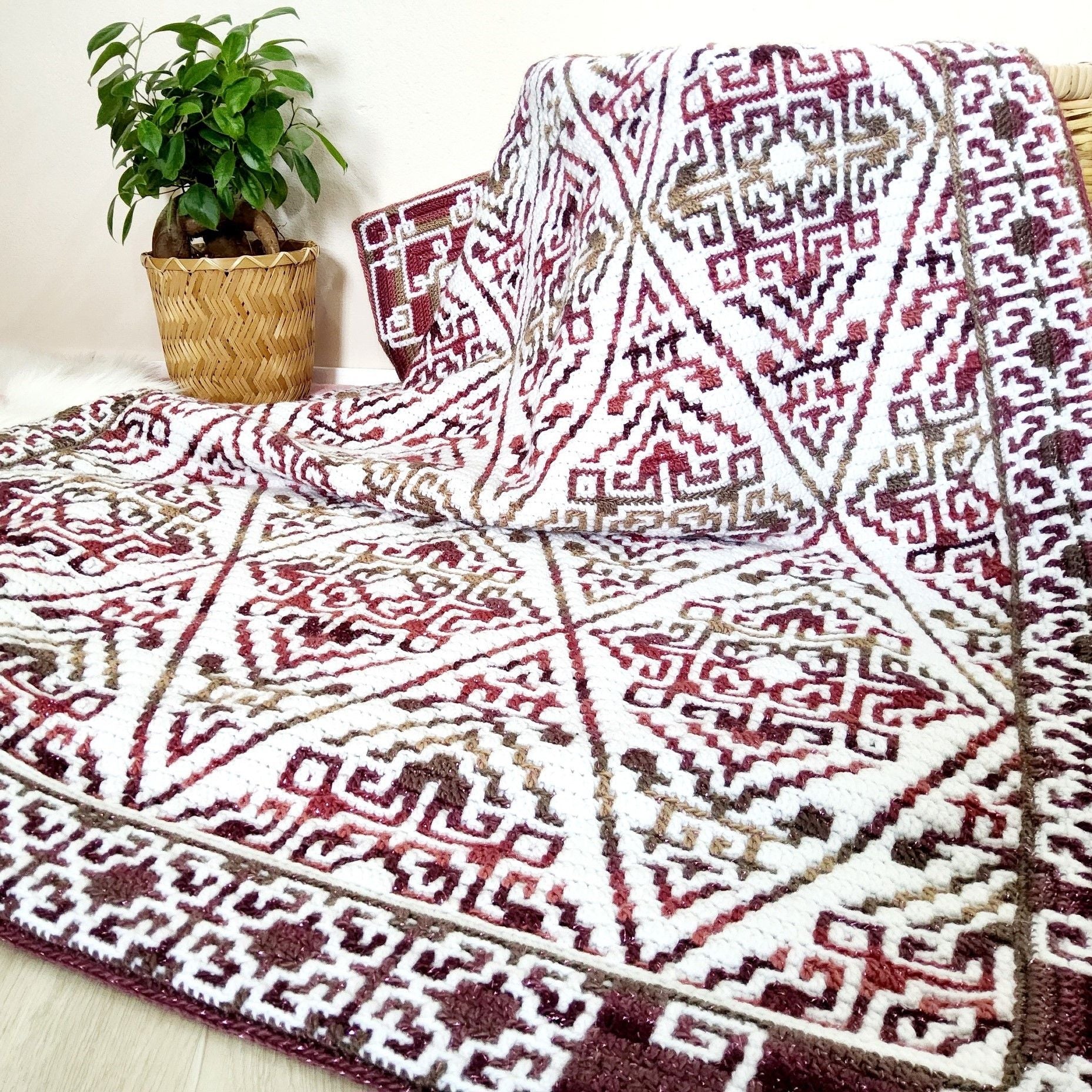 Aztecana - Mosaic Crochet Blanket - Image 3