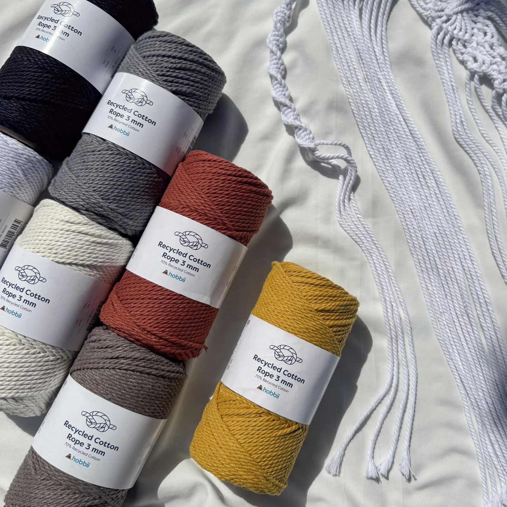Recycled Cotton Rope (3 mm - 0.11 in) - Image 5