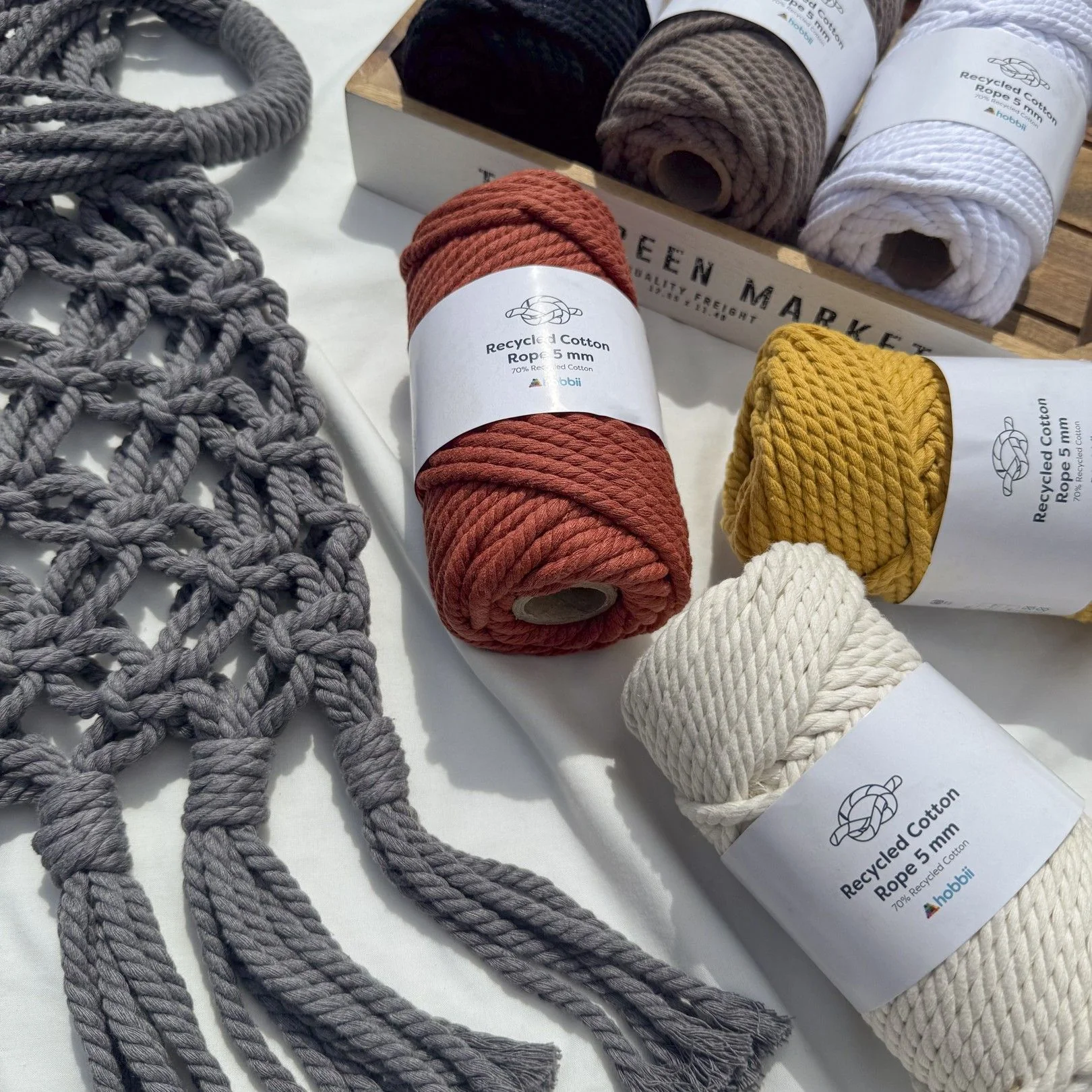 Recycled Cotton Rope (5 mm - 0.19 in) - Image 3