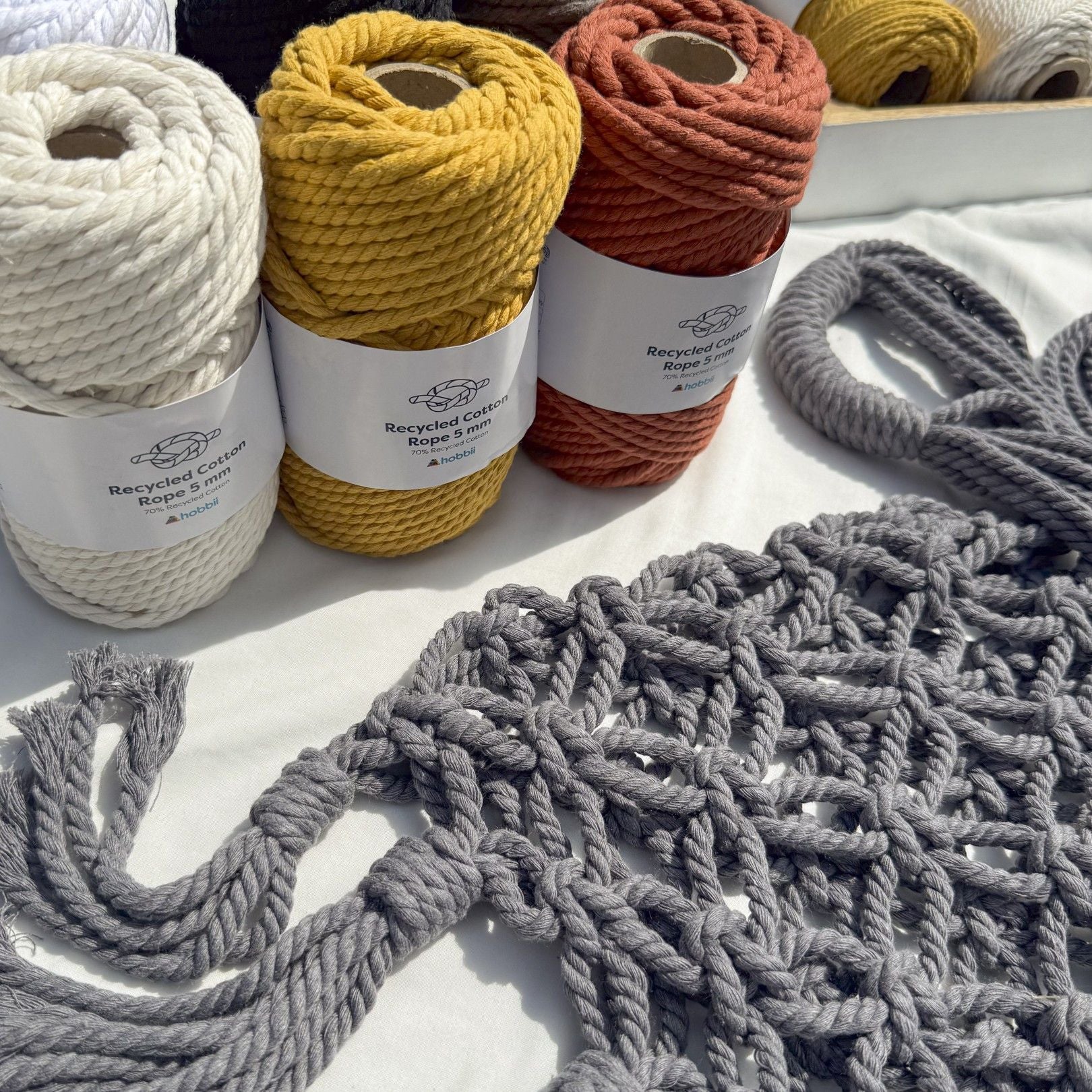 Recycled Cotton Rope (5 mm - 0.19 in) - Image 4