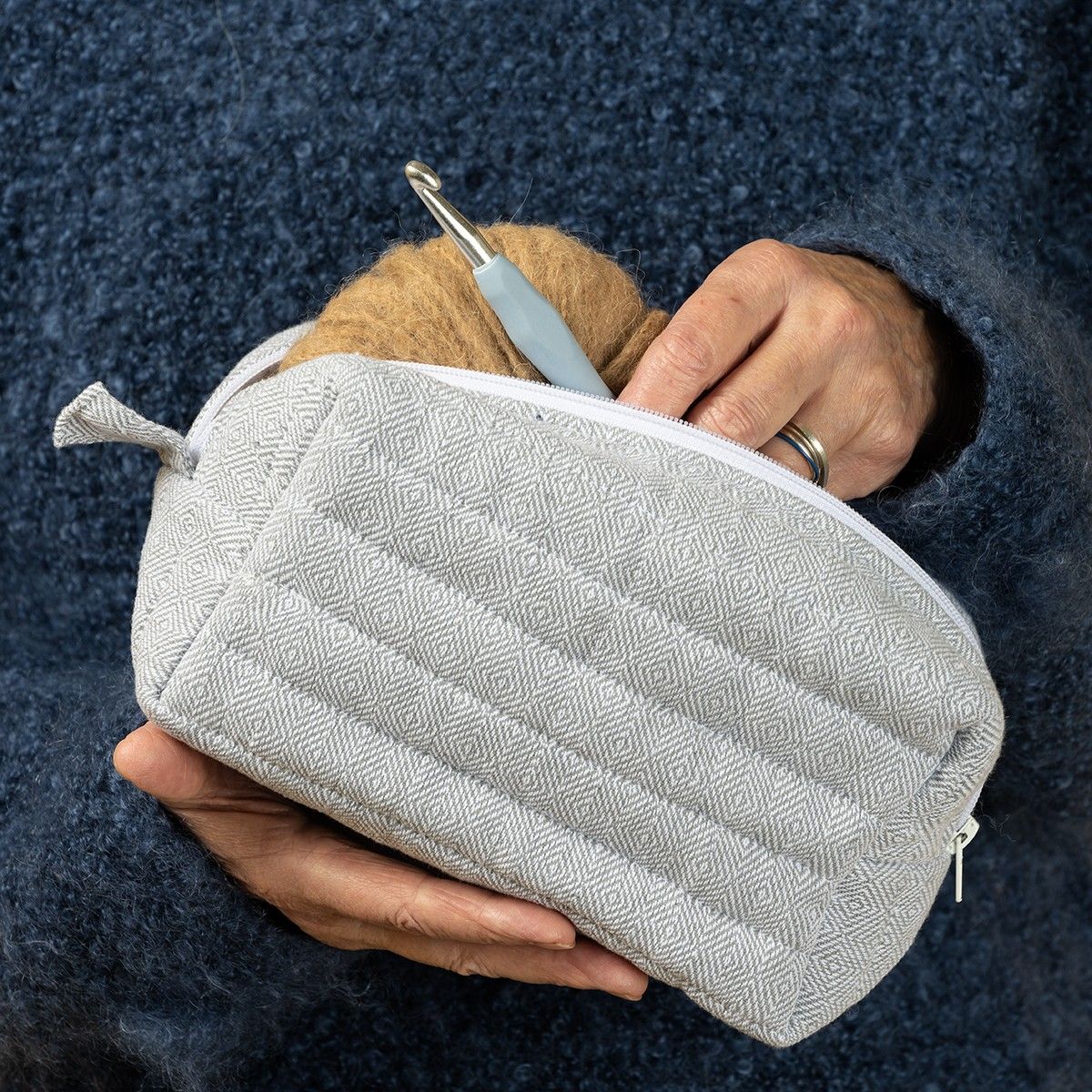 Quilted Project Bag - Rectangular - Medium - Image 3